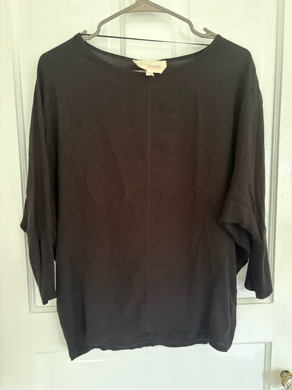 Vince Camuto Black Boatneck Tunic Top
